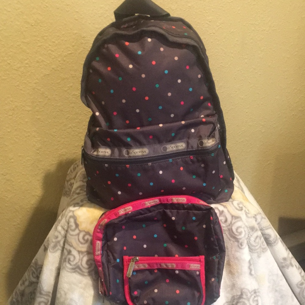 #15 Colorful Dots Backpack with matching totes